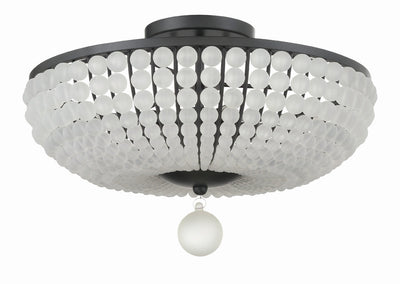 Antique Hardware Bella 4 Light Matte Black Semi Flush Mount Semi Flush