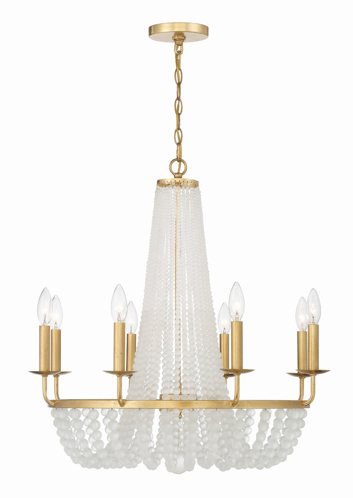 ##Antique Hardware## Bella 8 Light Antique Gold Chandelier