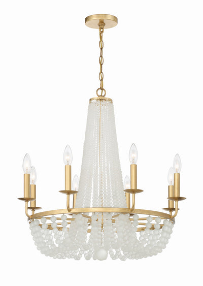 ##Antique Hardware## Bella 8 Light Antique Gold Chandelier