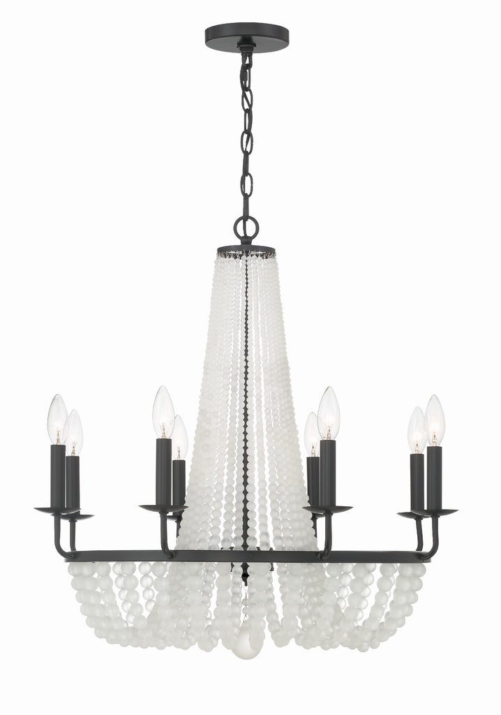 ##Antique Hardware## Bella 8 Light Matte Black Chandelier