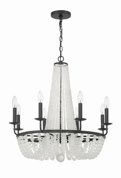 ##Antique Hardware## Bella 8 Light Matte Black Chandelier