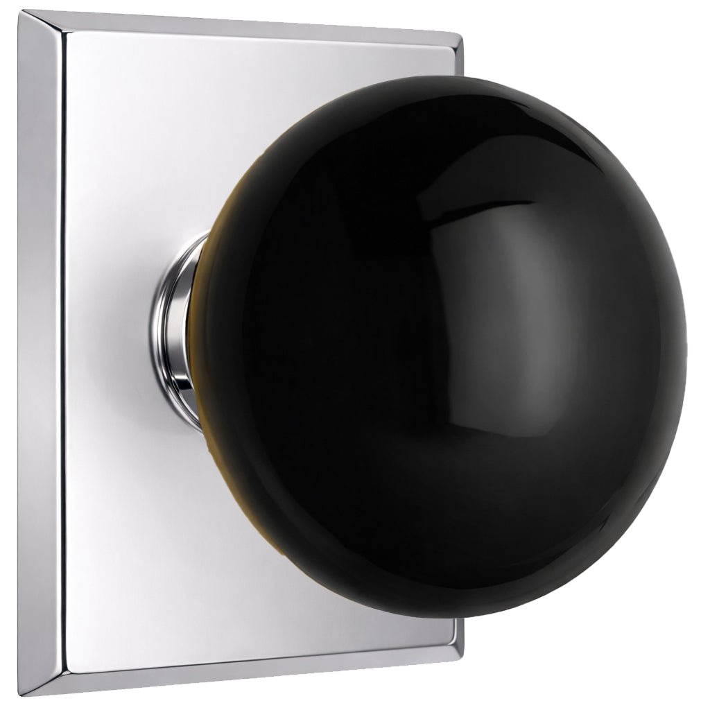 Magnifique® Rectangular Door Set with Black Porcelain Knobs (Several Finishes Available)