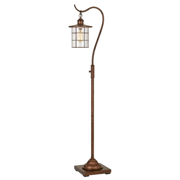 ##Antique Hardware## SILVERTON FLOOR LAMP WITH GLASS SHADE (EDISON BULB INCLUDED)