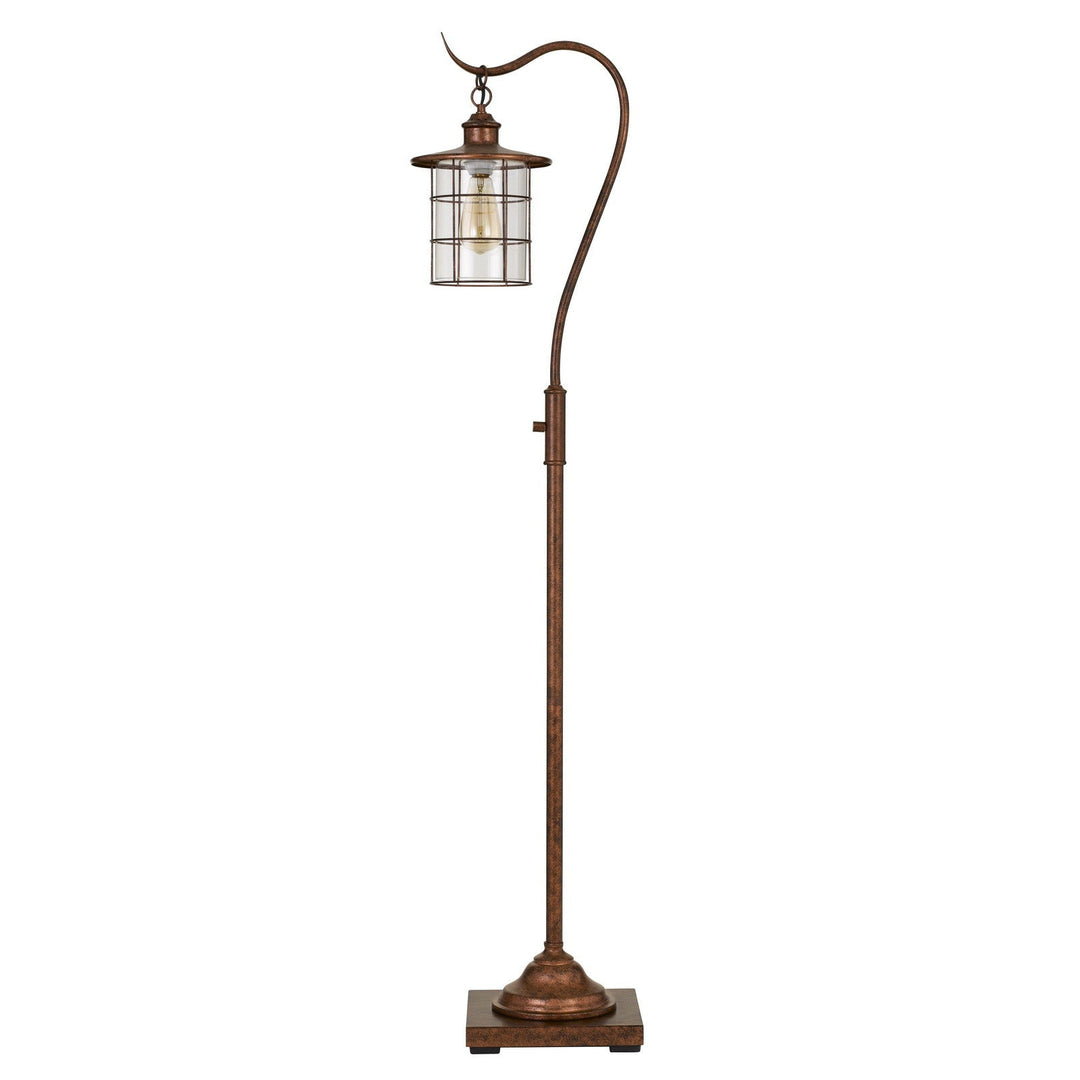 ##Antique Hardware## SILVERTON FLOOR LAMP WITH GLASS SHADE (EDISON BULB INCLUDED)
