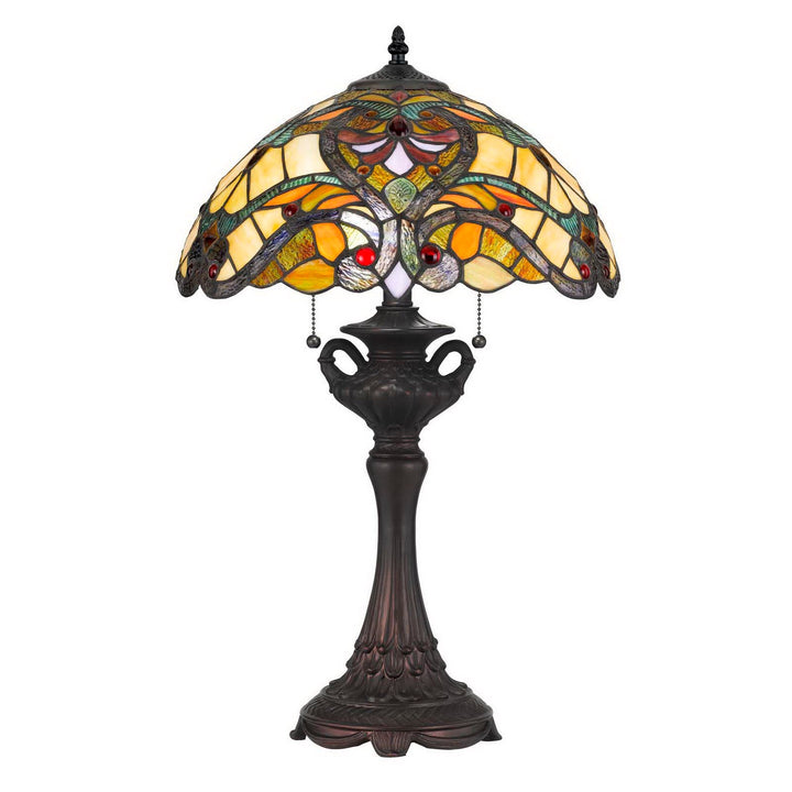 ##Antique Hardware## 60W X 2 TIFFANY TABLE LAMP