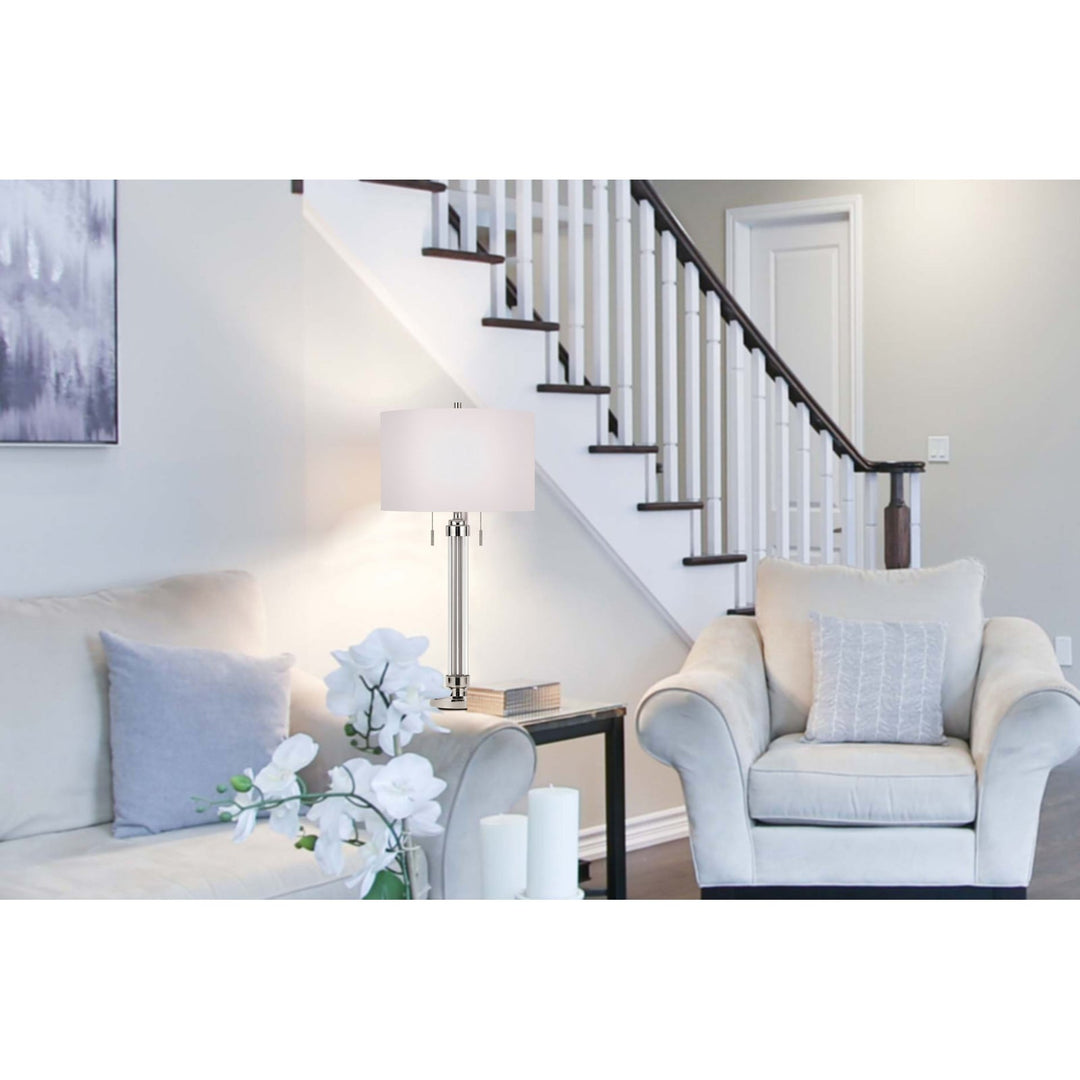 ##Antique Hardware## 60W X 2 MONTILLA METAL/ACRYLIC TABLE LAMP WITH FABRIC SHADE