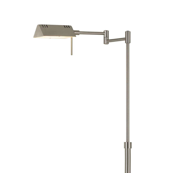 ##Antique Hardware## CLEMSON METAL LED 10W, 780 LUMEN, 3K PHARMACY SWING ARM ADJUSTABLE FLOOR LAMP WITH DIMMER SWITCH