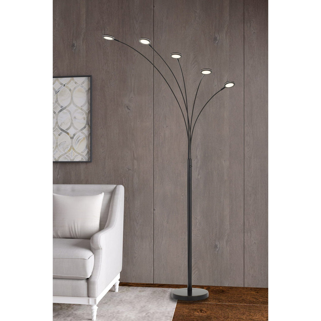##Antique Hardware## CREMONA INTEGRATED LED METAL ARC FLOOR LAMP