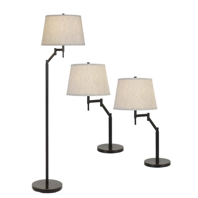 ##Antique Hardware## 3 PCS PACKAGE, 2 X SWING ARM TABLE LAMP AND 1X SWING ARM FLOOR LAMP ALL IN ONE BOX