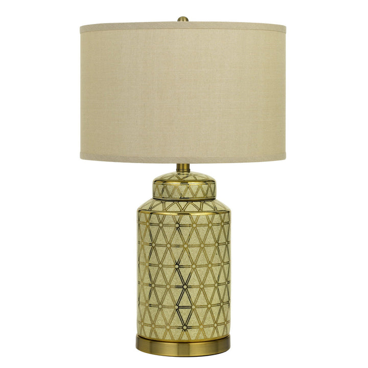 Antique Hardware BARLETTA CERAMIC TABLE LAMP WITH HARDBACK FABRIC SHADE (SOLD AND PRICED AS PAIRS) Table Lamp