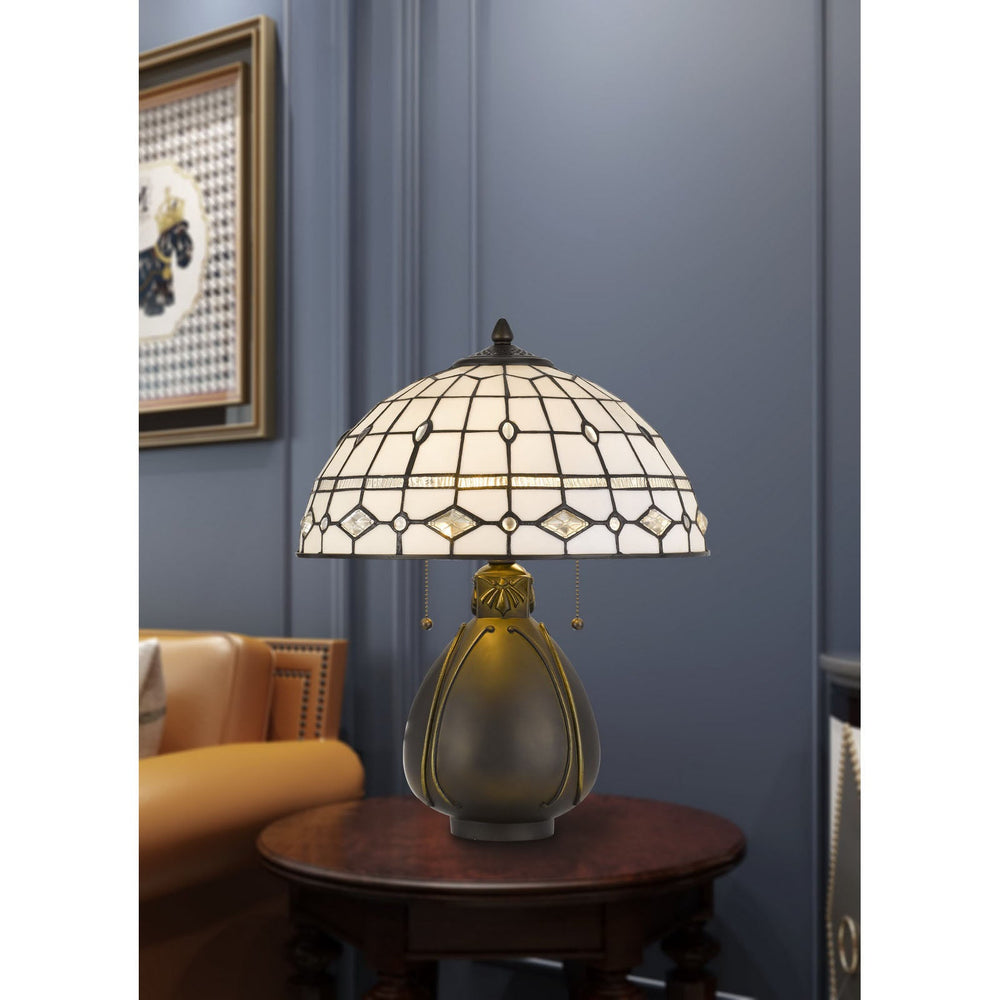 ##Antique Hardware## 60W X 2 TIFFANY TABLE LAMP