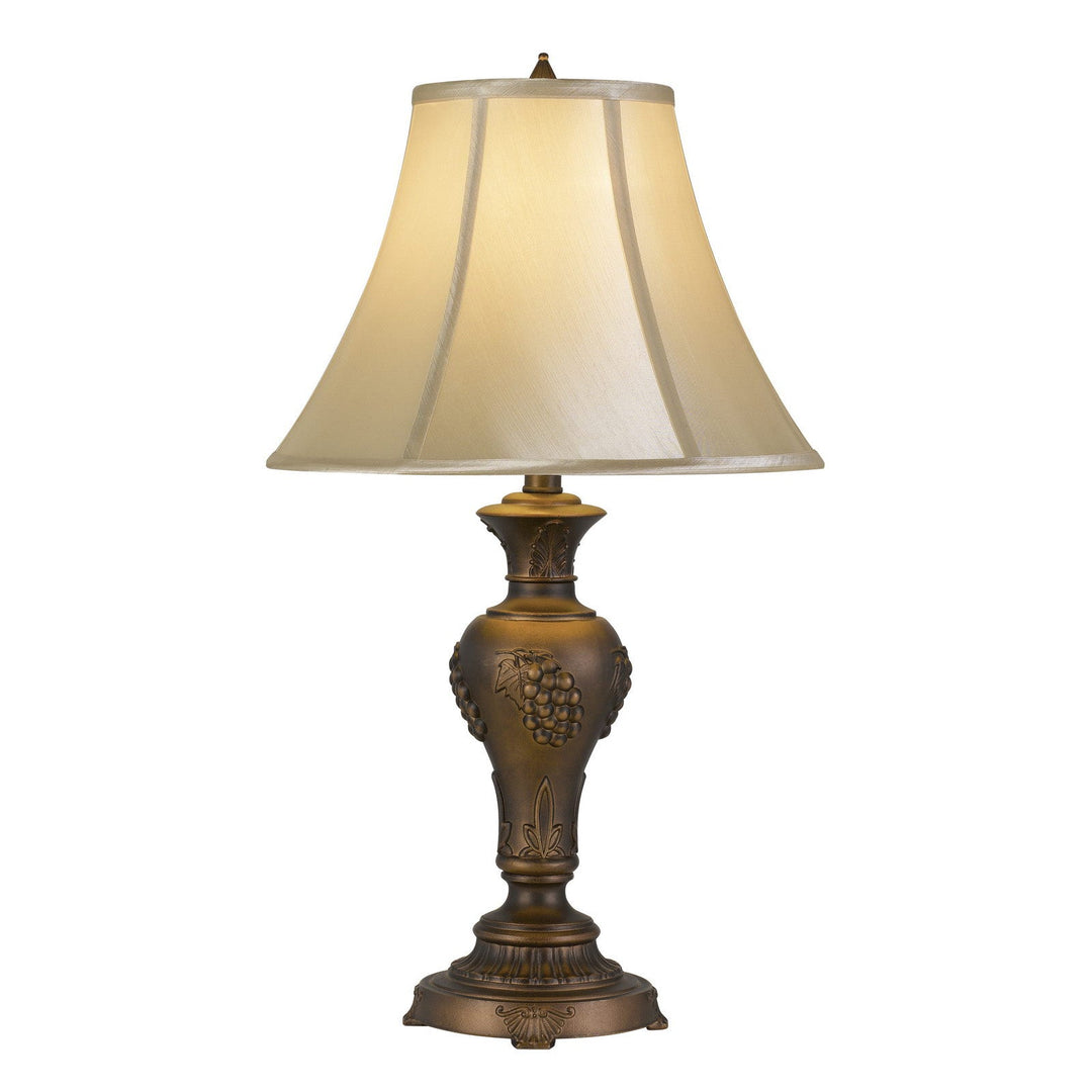 Antique Hardware 100W CAVAN ALUMINUM CASTED TABLE LAMP WITH SOFTBACK FAUX SILK SHADE Table Lamp