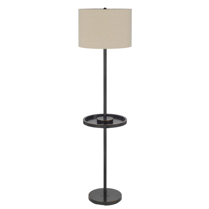 ##Antique Hardware## CROFTON METAL FLOOR LAMP WITH METAL TRAY TABLE AND 2 USB CHARGING PORTS AND A WEIGHT BASE.