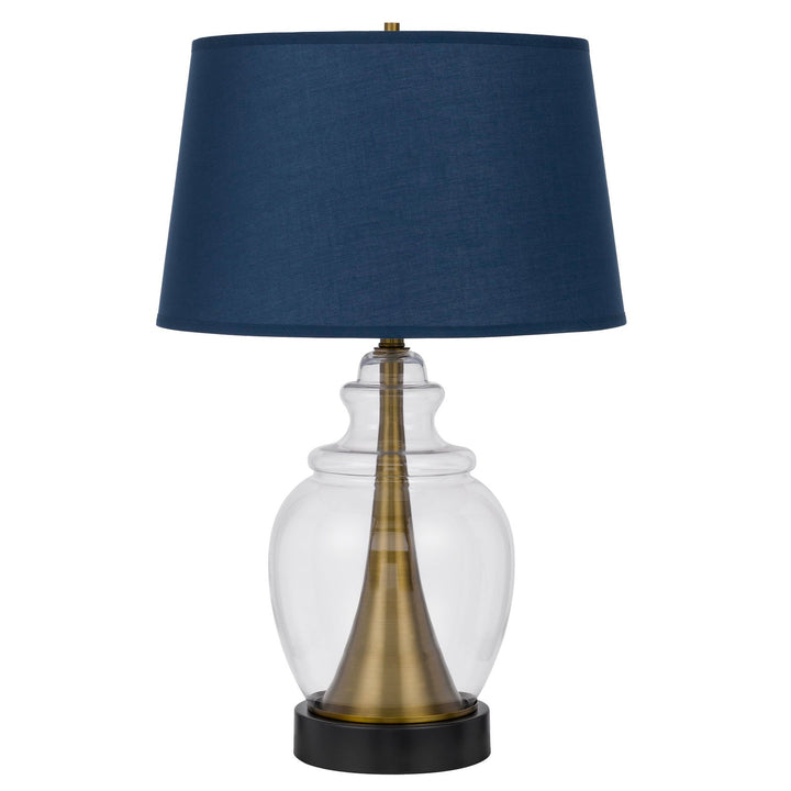 ##Antique Hardware## CUPOLA GLASS/METAL TABLE LAMP