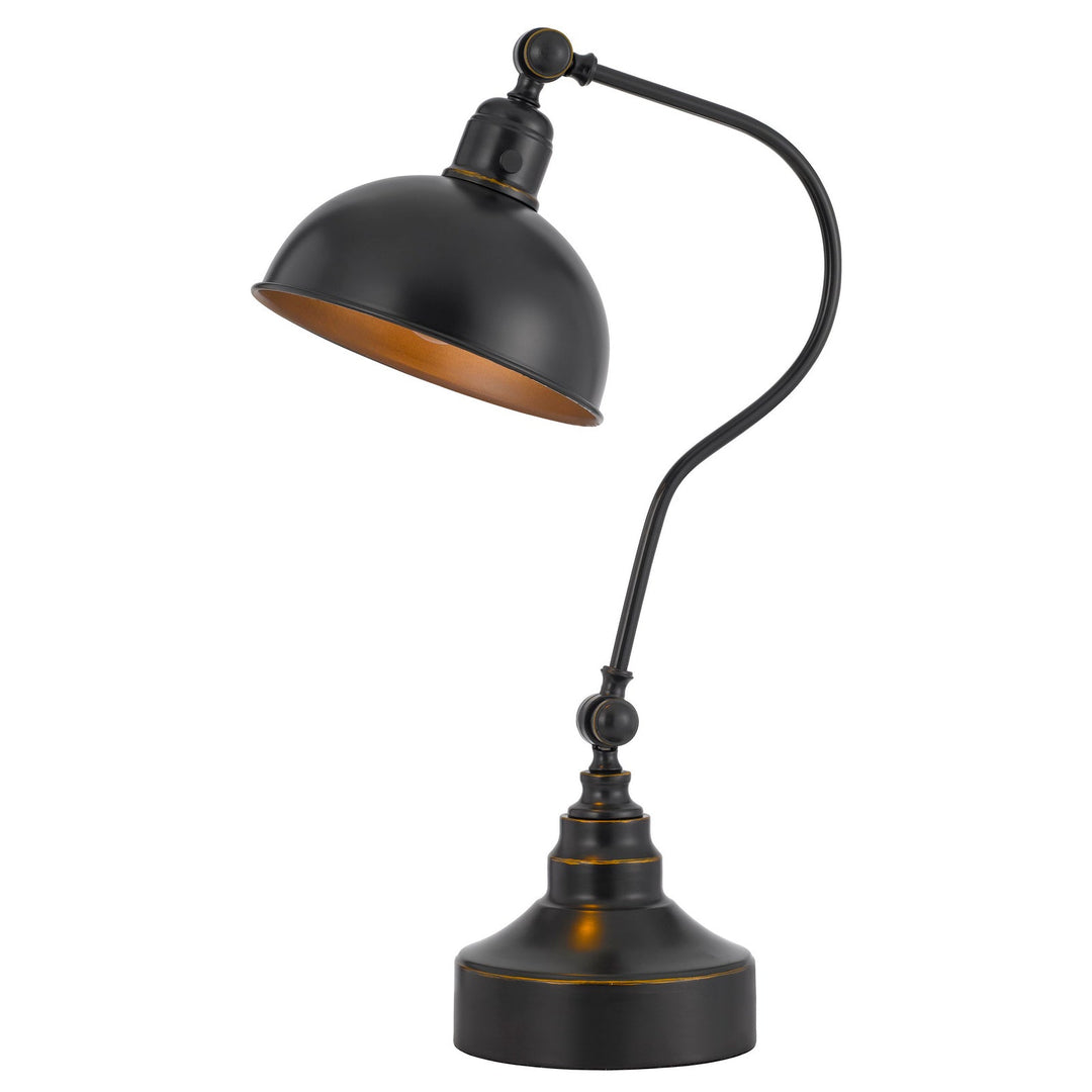 ##Antique Hardware## INDUSTRIAL ADJUSTABLE METAL DOWNBRIDGE DESK LAMP WITH HALF DOME METAL SHADE