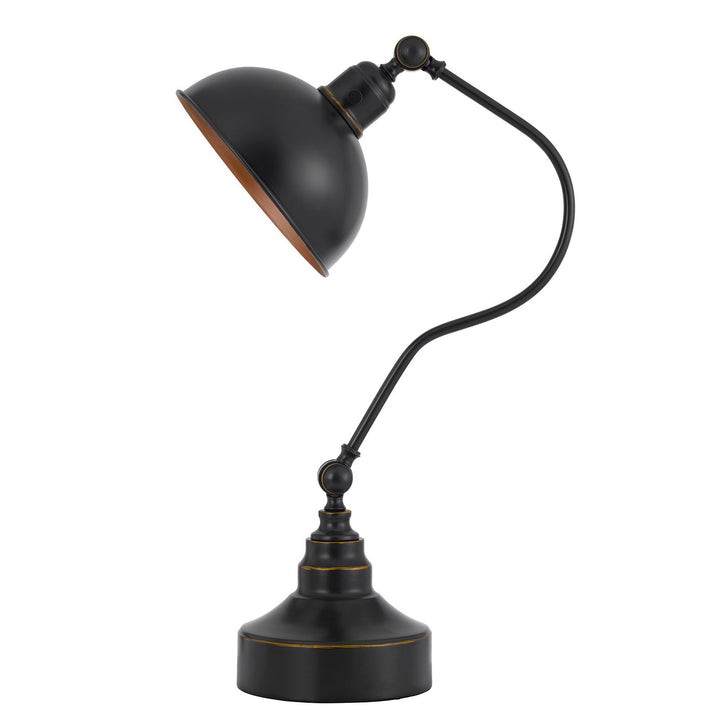 ##Antique Hardware## INDUSTRIAL ADJUSTABLE METAL DOWNBRIDGE DESK LAMP WITH HALF DOME METAL SHADE