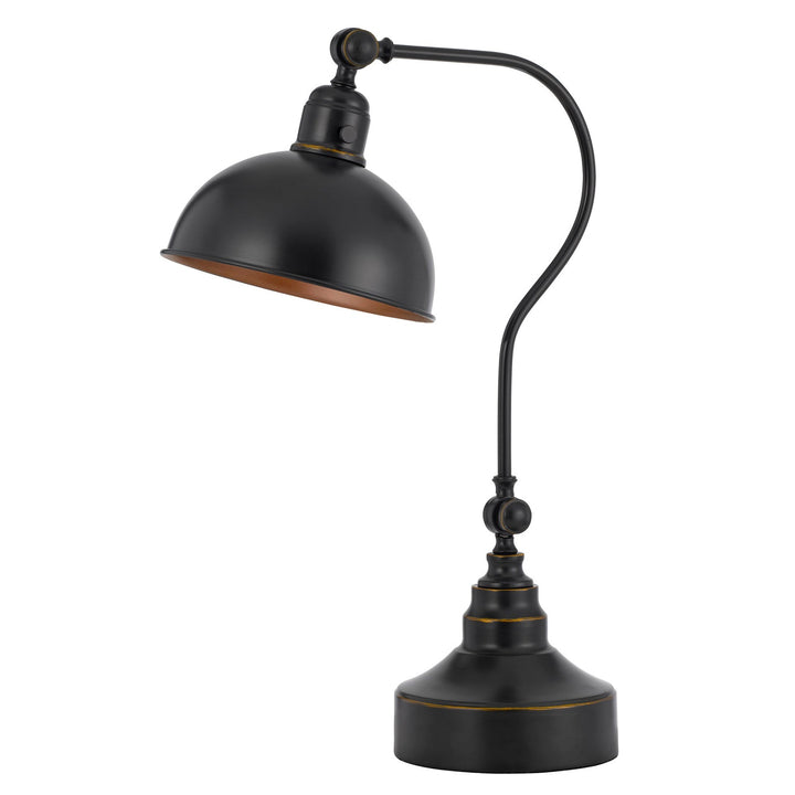 ##Antique Hardware## INDUSTRIAL ADJUSTABLE METAL DOWNBRIDGE DESK LAMP WITH HALF DOME METAL SHADE