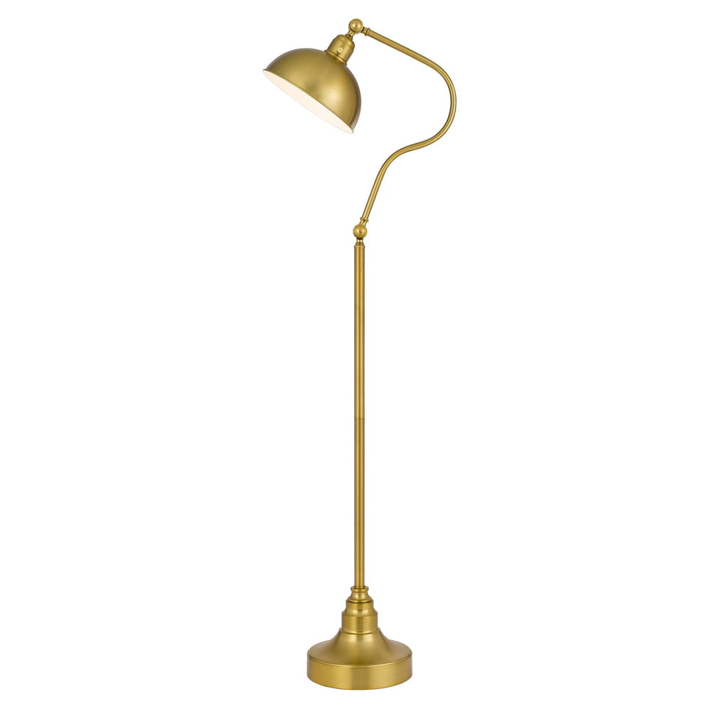##Antique Hardware## INDUSTRIAL ADJUSTABLE METAL DOWNBRIDGE FLOOR LAMP WITH HALF DOME METAL SHADE