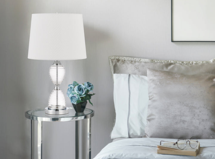 Antique Hardware EDEN GLASS TABLE LAMP WITH TAPER DRUM HARDBACK SHADE Floor Lamp