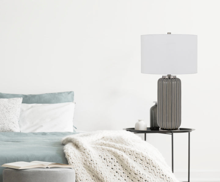 ##Antique Hardware## RODANO CERAMIC TABLE LAMP WITH HARDBACK DRUM SHADE