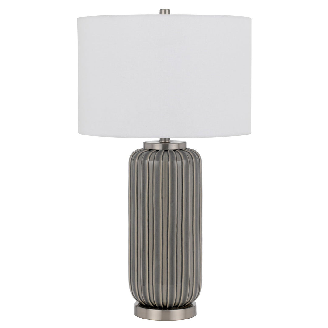 ##Antique Hardware## RODANO CERAMIC TABLE LAMP WITH HARDBACK DRUM SHADE