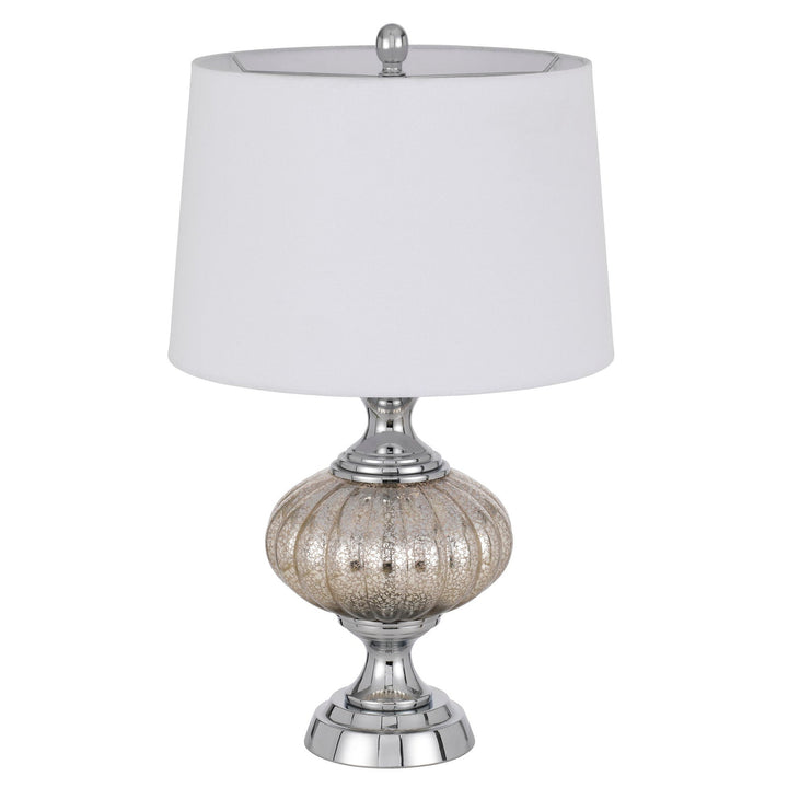 ##Antique Hardware## OSSONA METAL/GLASS TABLE LAMP WITH HARDBACK TAPER DRUM SHADE