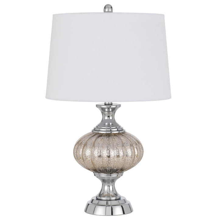##Antique Hardware## OSSONA METAL/GLASS TABLE LAMP WITH HARDBACK TAPER DRUM SHADE