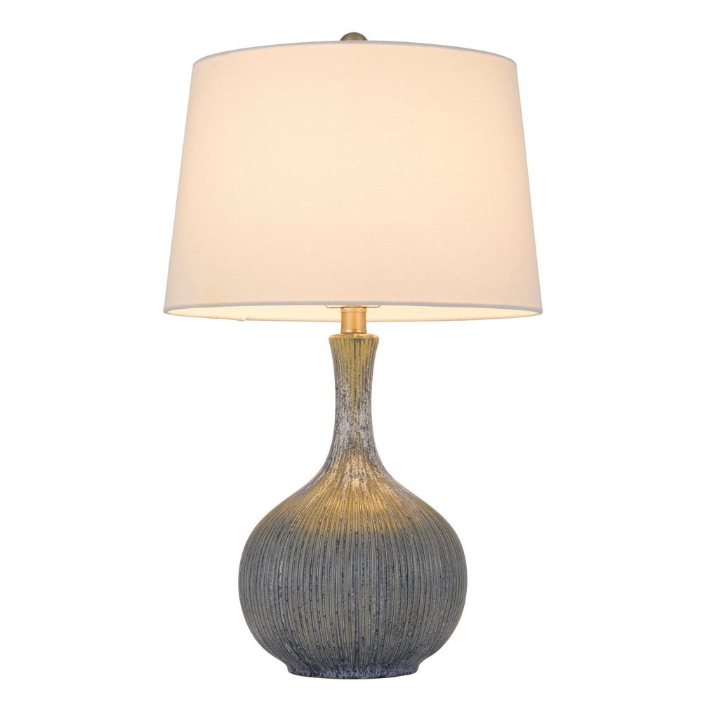 ##Antique Hardware## VERNATE CERAMIC TABLE LAMP WITH HARDBACK TAPER DRUM SHADE