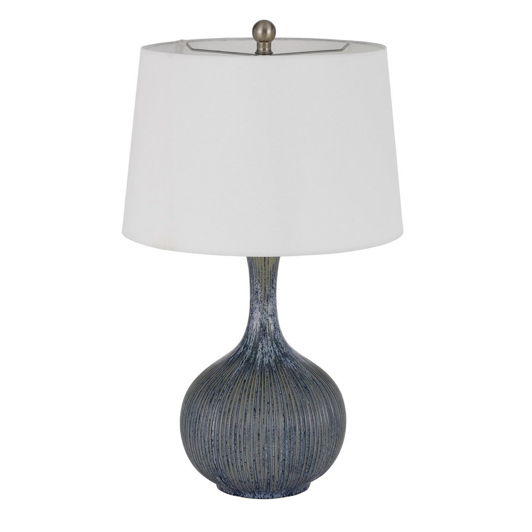 ##Antique Hardware## VERNATE CERAMIC TABLE LAMP WITH HARDBACK TAPER DRUM SHADE