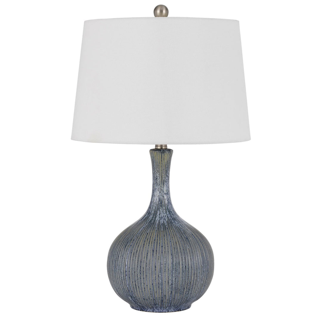 ##Antique Hardware## VERNATE CERAMIC TABLE LAMP WITH HARDBACK TAPER DRUM SHADE
