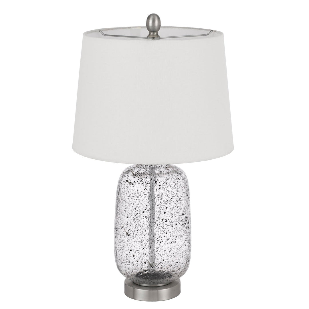 ##Antique Hardware## SOLARO DISTRESSED GLASS TABLE LAMP WITH HARDBACK TAPER DRUM SHADE