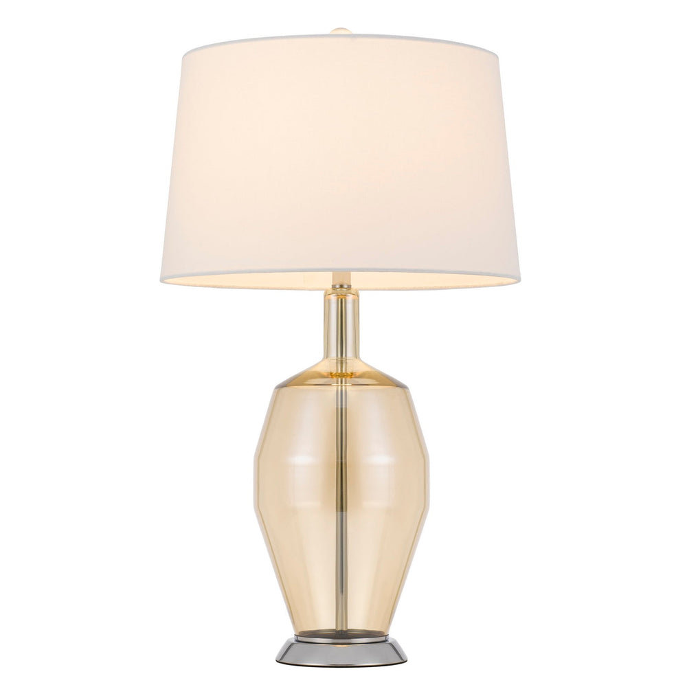 ##Antique Hardware## CARPIANO GLASS TABLE LAMP WITH HARDBACK TAPER DRUM SHADE