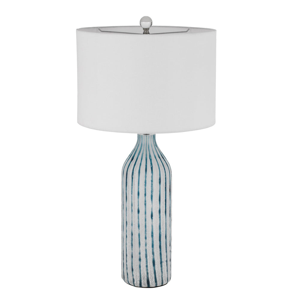 ##Antique Hardware## INVERUNO GLASS TABLE LAMP WITH HARDBACK DRUM SHADE