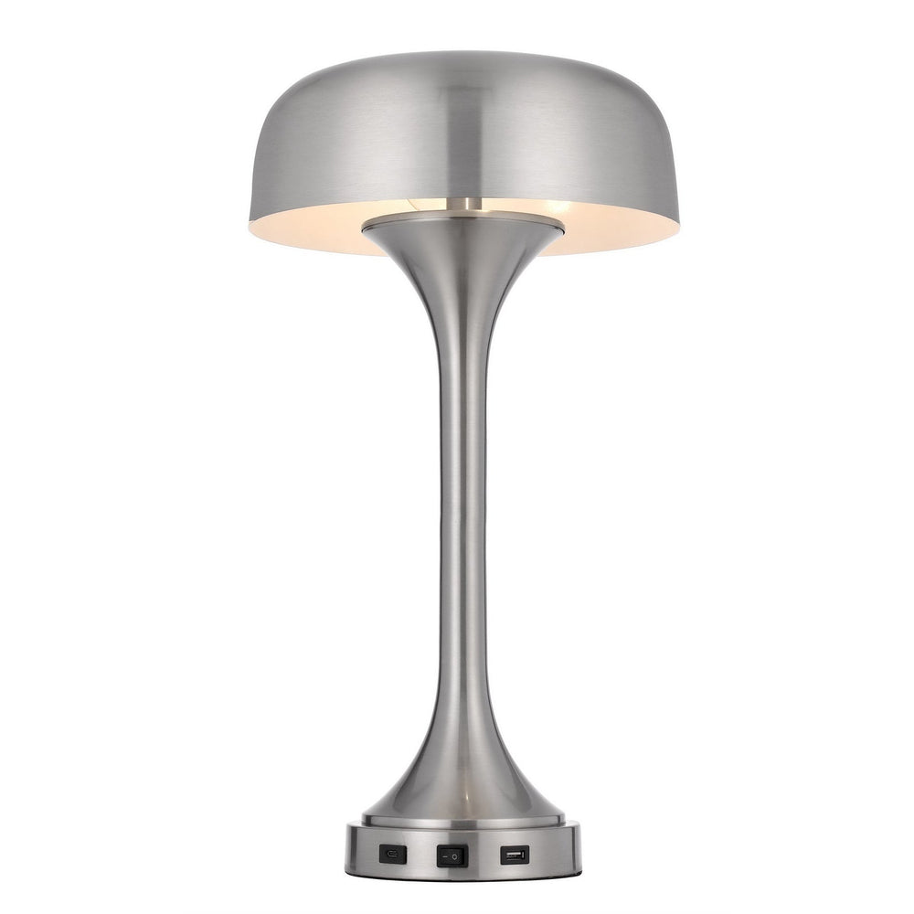 Antique Hardware 40W X 2 MUSHROOM CLOUD METAL DESK LAMP WITH 1 USB AND 1 TYPE C USB CHARGING PORTS Table Lamp