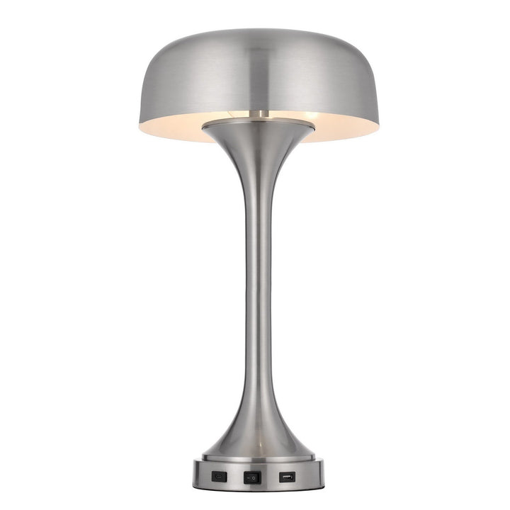 Antique Hardware 40W X 2 MUSHROOM CLOUD METAL DESK LAMP WITH 1 USB AND 1 TYPE C USB CHARGING PORTS Table Lamp