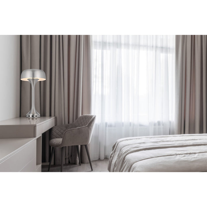 Antique Hardware 40W X 2 MUSHROOM CLOUD METAL DESK LAMP WITH 1 USB AND 1 TYPE C USB CHARGING PORTS Table Lamp