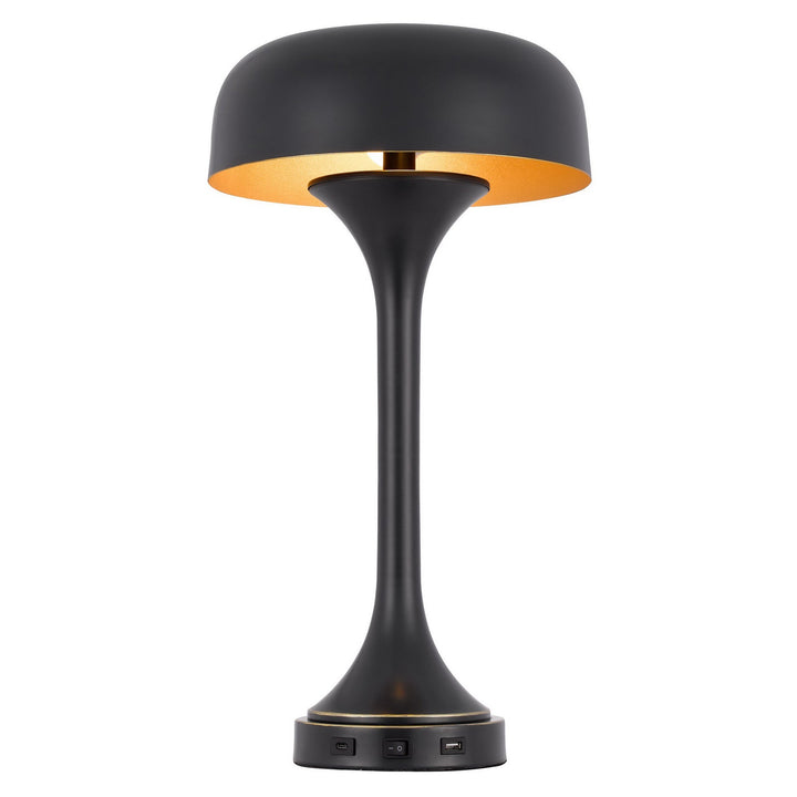 ##Antique Hardware## 40W X 2 MUSHROOM CLOUD METAL DESK LAMP WITH 1 USB AND 1 TYPE C USB CHARGING PORTS