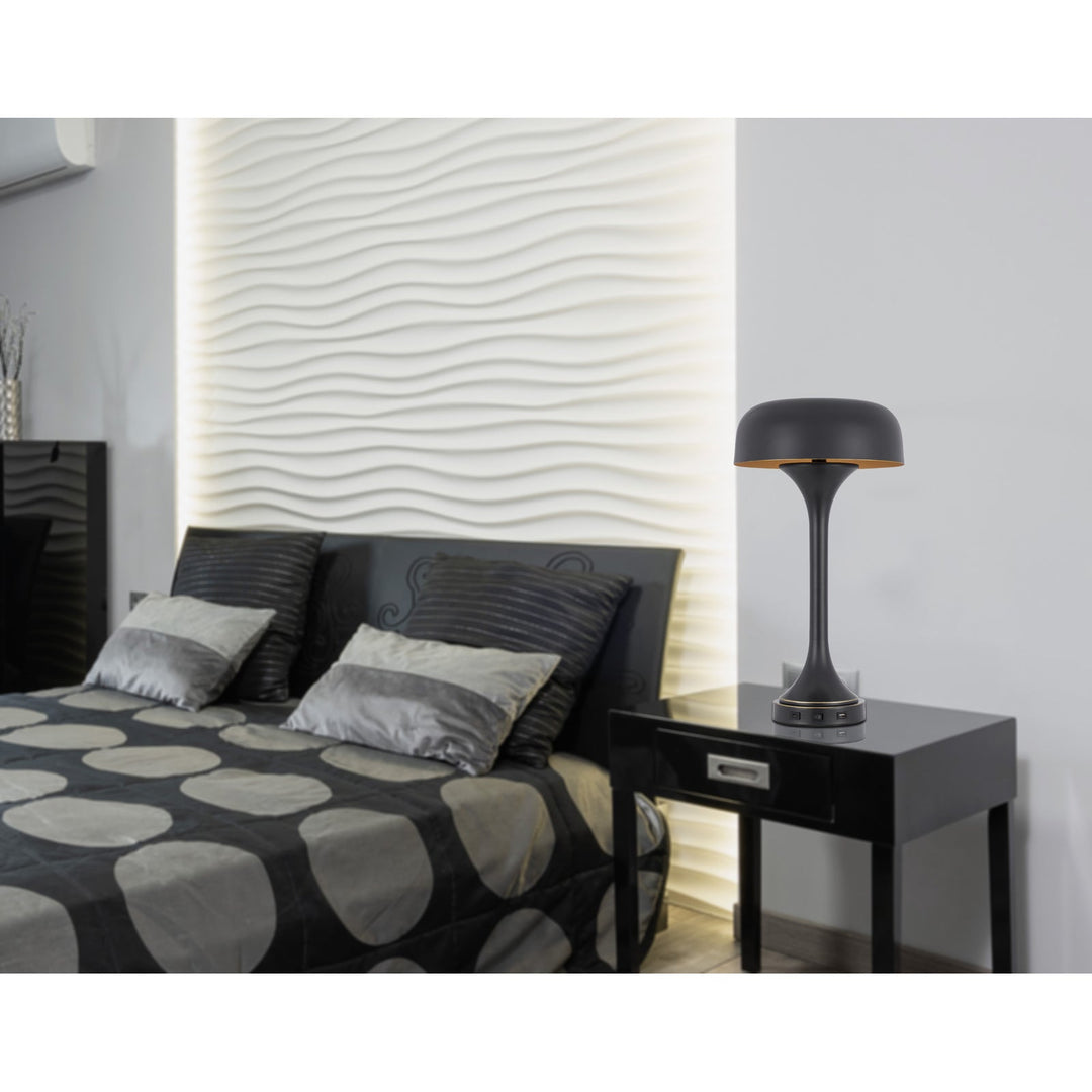 ##Antique Hardware## 40W X 2 MUSHROOM CLOUD METAL DESK LAMP WITH 1 USB AND 1 TYPE C USB CHARGING PORTS