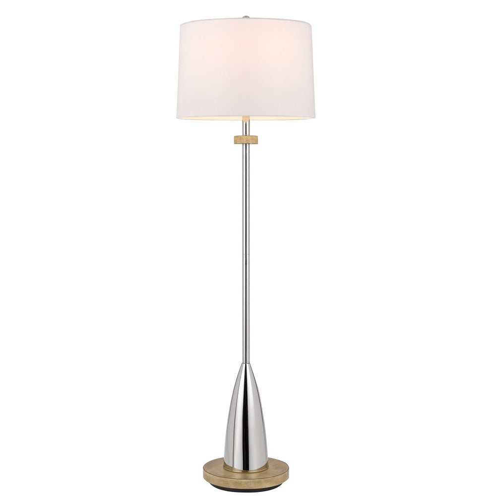 ##Antique Hardware## 150W 3 WAY LOCKPORT METAL FLOOR LAMP WITH RUBBER WOOD BASE