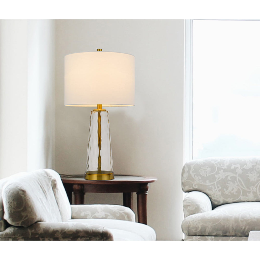 ##Antique Hardware## 100W HEBER GLASS TABLE LAMP. PRICED AND SOLD AS PAIRS