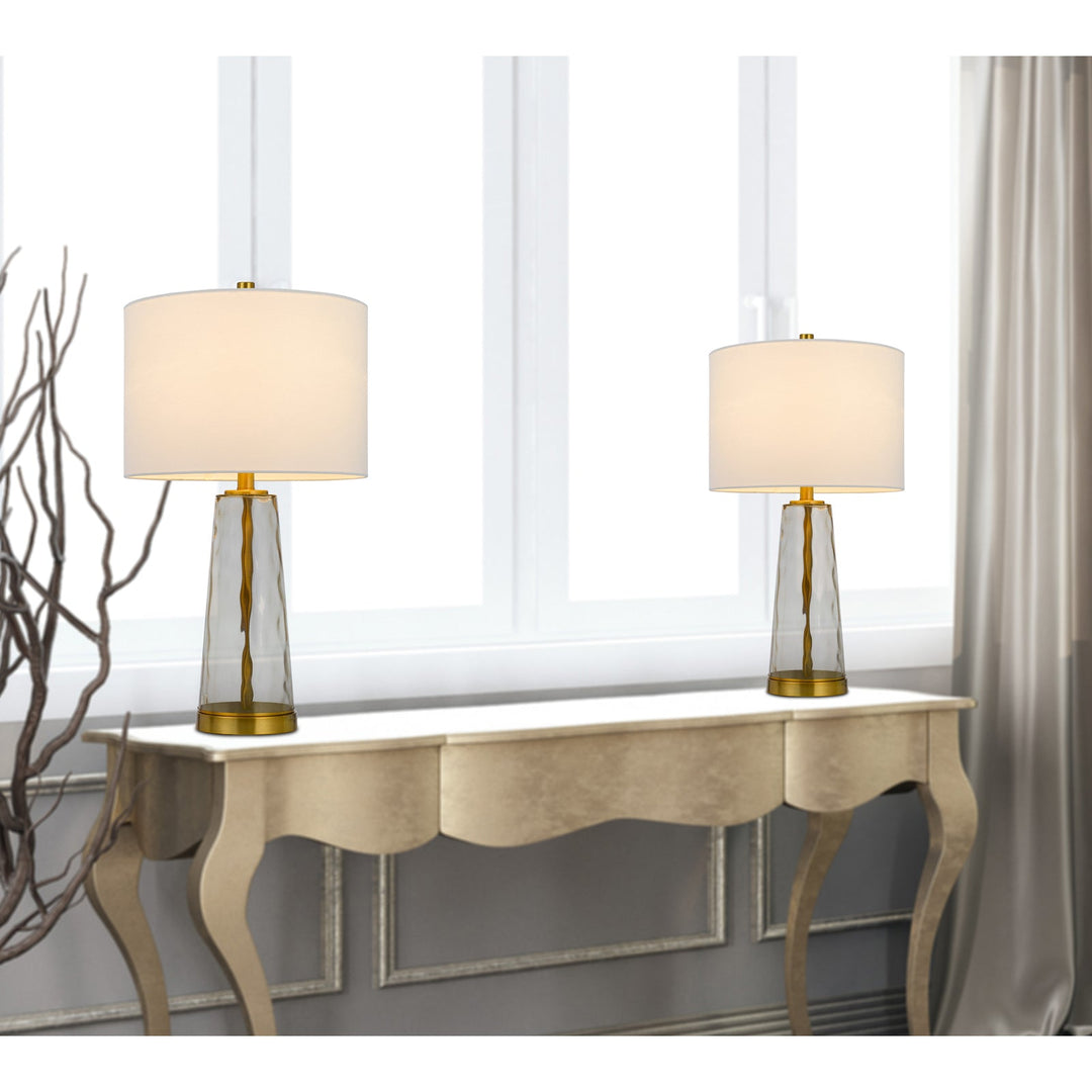 ##Antique Hardware## 100W HEBER GLASS TABLE LAMP. PRICED AND SOLD AS PAIRS