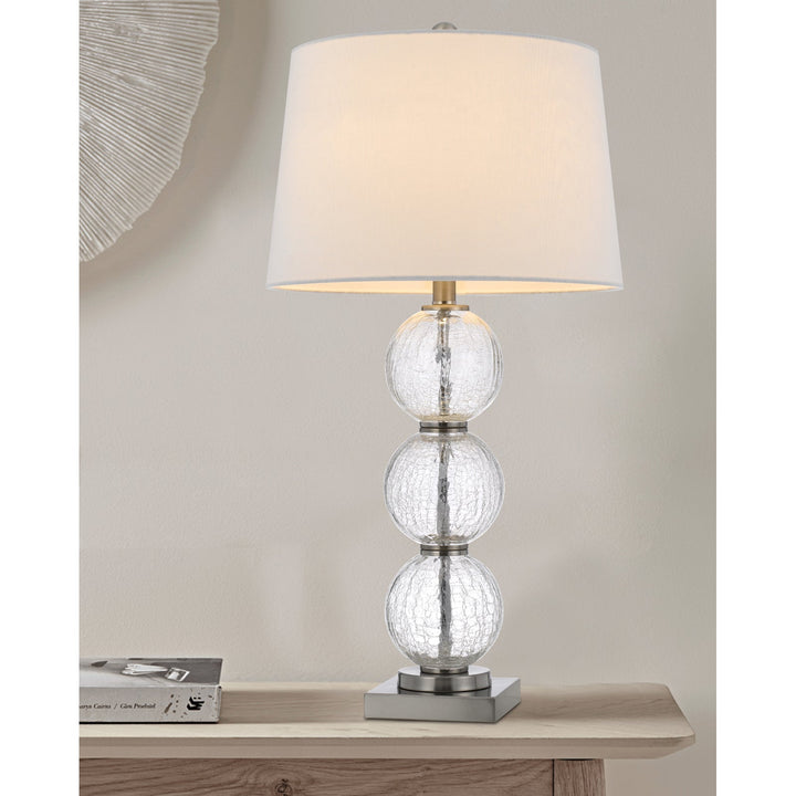 Antique Hardware 150W 3 WAY CROSSET CRACKLE GLASS TABLE LAMP. PRICED AND SOLD AS PAIRS Table Lamp