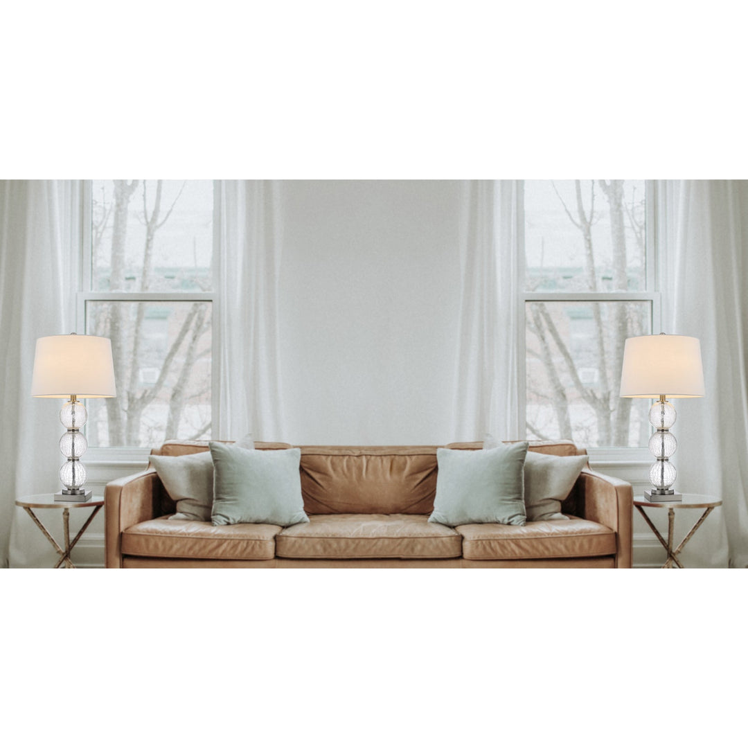 Antique Hardware 150W 3 WAY CROSSET CRACKLE GLASS TABLE LAMP. PRICED AND SOLD AS PAIRS Table Lamp