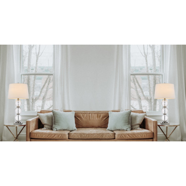 Antique Hardware 150W 3 WAY CROSSET CRACKLE GLASS TABLE LAMP. PRICED AND SOLD AS PAIRS Table Lamp