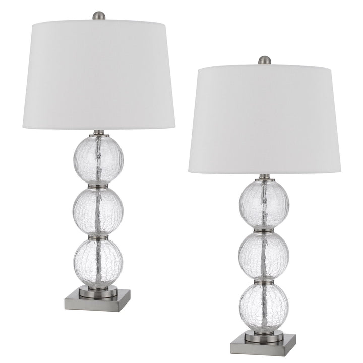 Antique Hardware 150W 3 WAY CROSSET CRACKLE GLASS TABLE LAMP. PRICED AND SOLD AS PAIRS Table Lamp