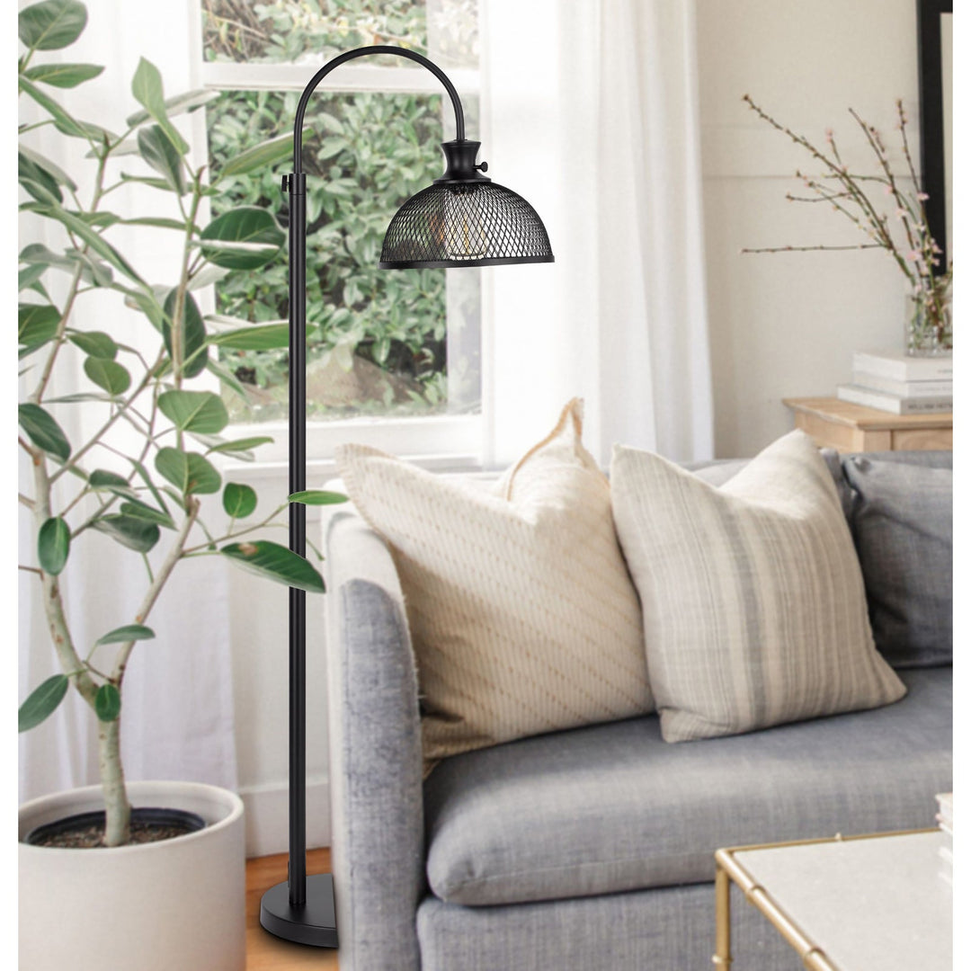 Antique Hardware 60W LEWISTON METAL DOWNBRIDGE ADJUSTABLE FLOOR LAMP WITH MESH SHADE Floor Lamp