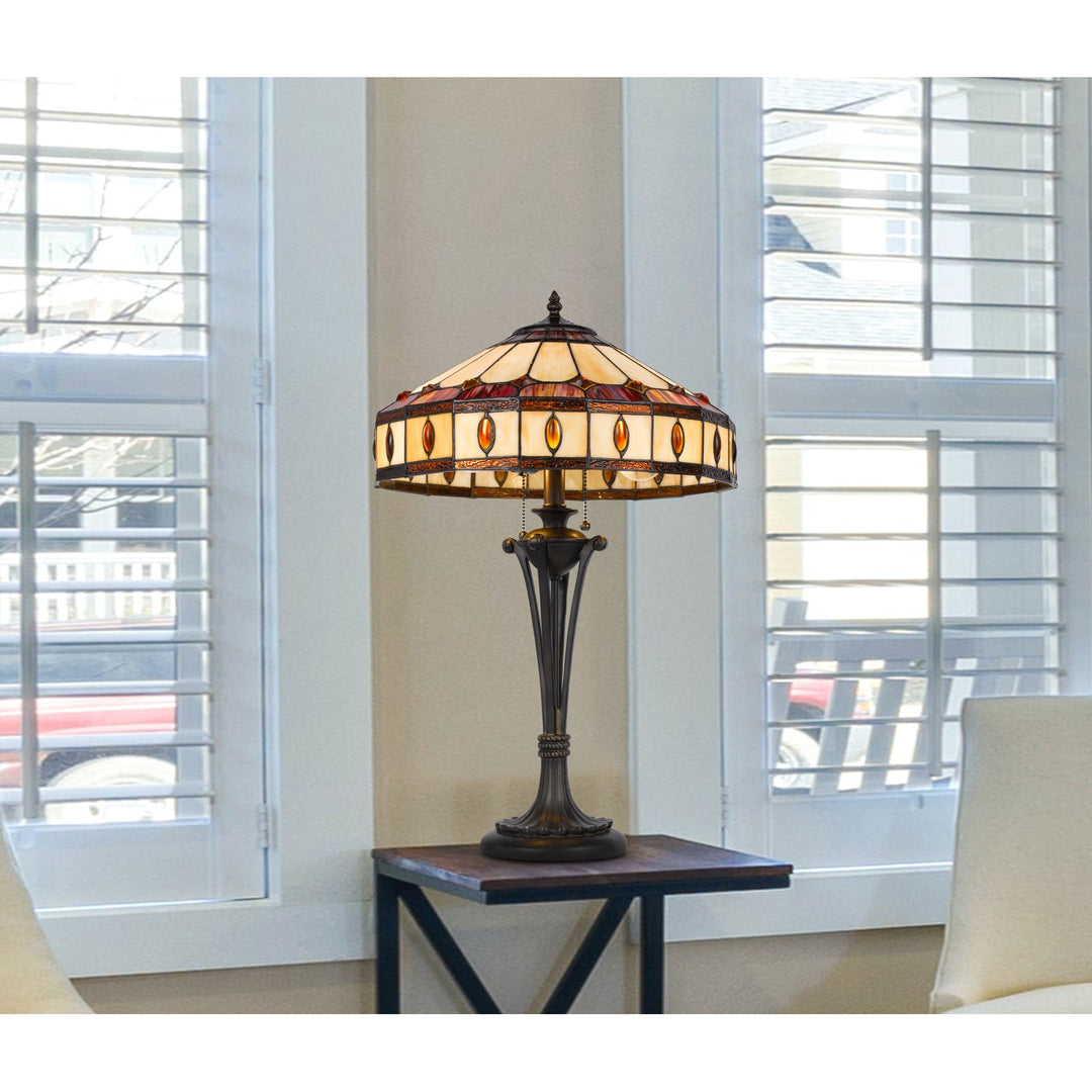 ##Antique Hardware## 60W X 2 TIFFANY TABLE LAMP