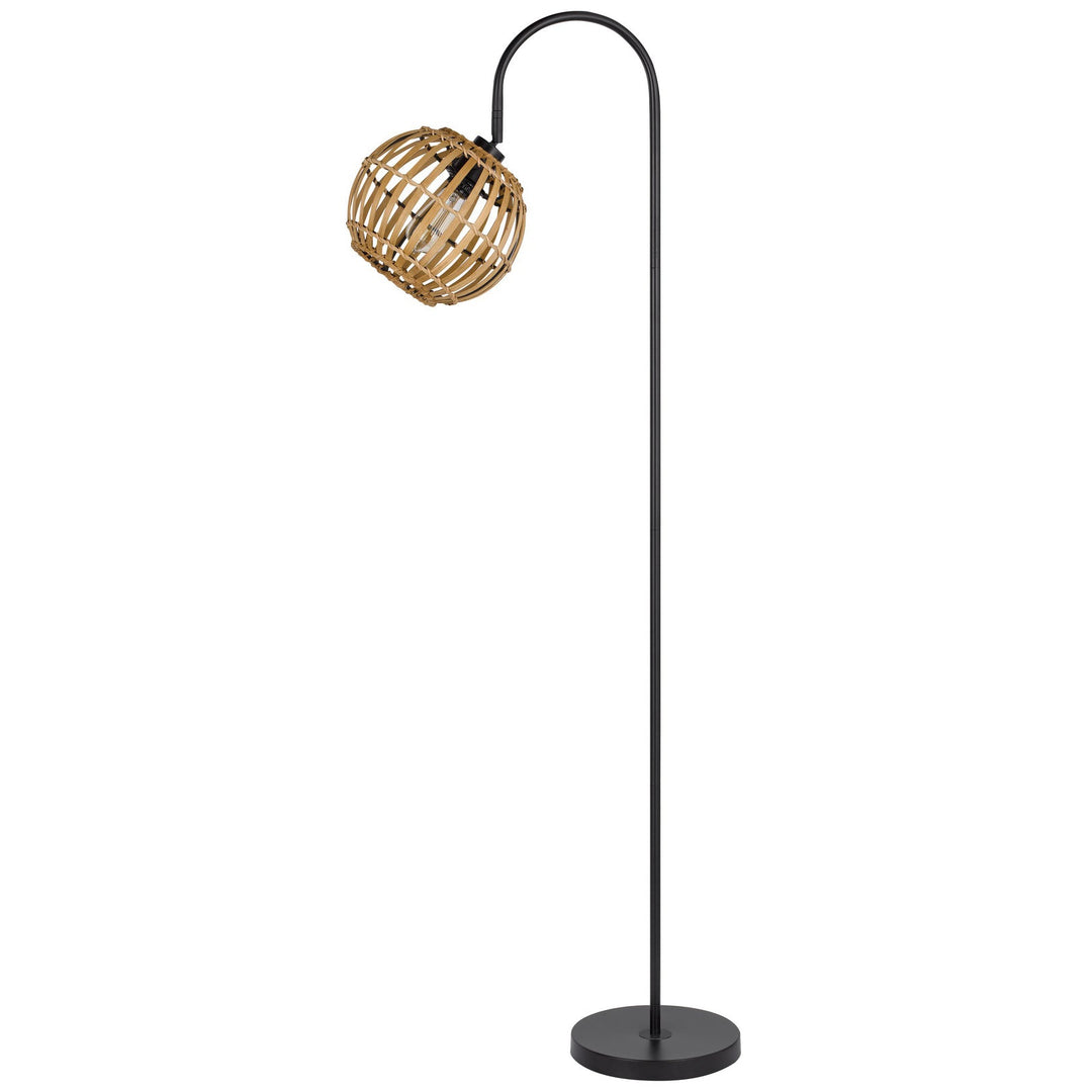 Antique Hardware 60W WORCREST DOWNBRIDGE METAL FLOOR LAMP WITH BAMBOO SHADE Floor Lamp