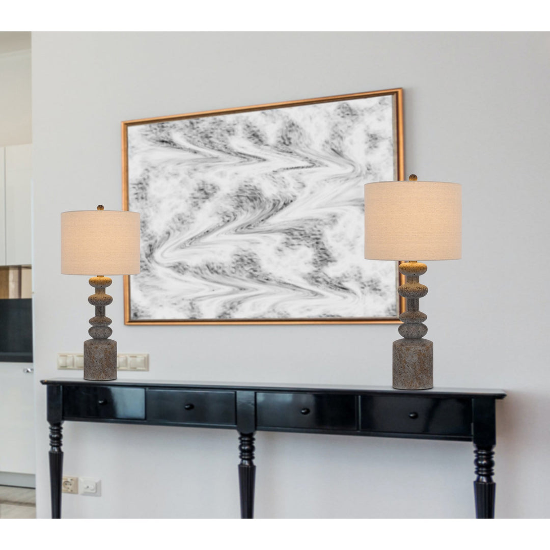 ##Antique Hardware## 150W 3 WAY BLACKFOOT RESIN TABLE LAMP. PRICED AND SOLD AS PAIRS