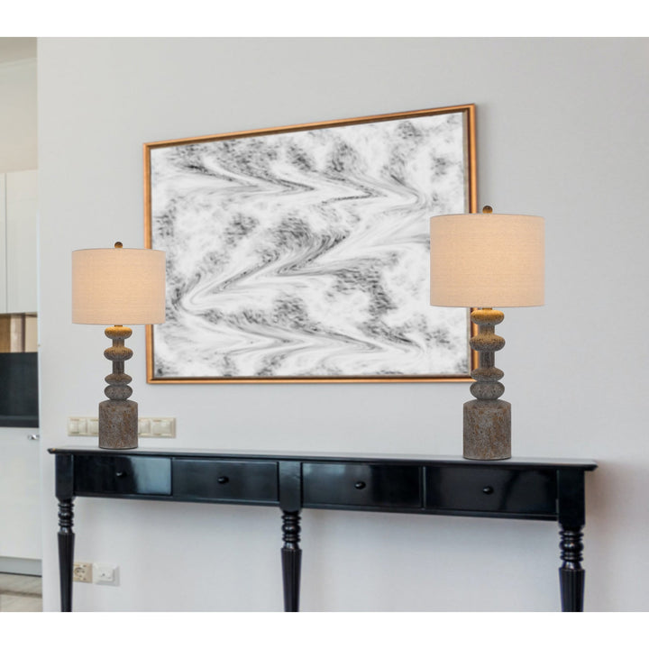 ##Antique Hardware## 150W 3 WAY BLACKFOOT RESIN TABLE LAMP. PRICED AND SOLD AS PAIRS